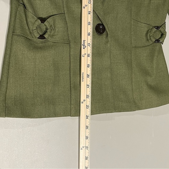 Vtg PERCEPTIONS Womens 6P Two-Piece Green Blazer Jacket MOD Abstract Tank Top - Picture 13 of 16